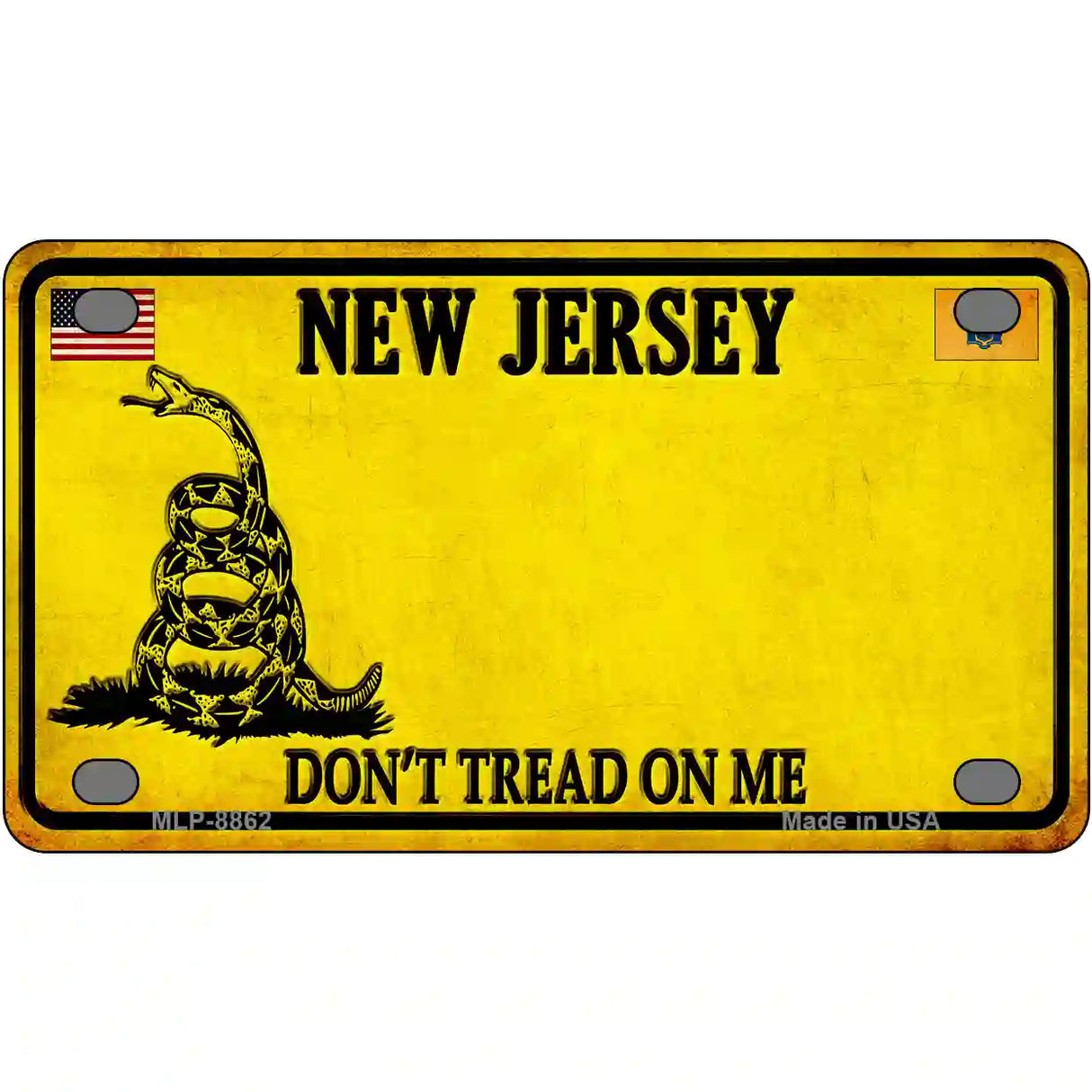 New Jersey Dont Tread On Me Metal Novelty License Plate 4" x 2.2" (MLP) / Yes