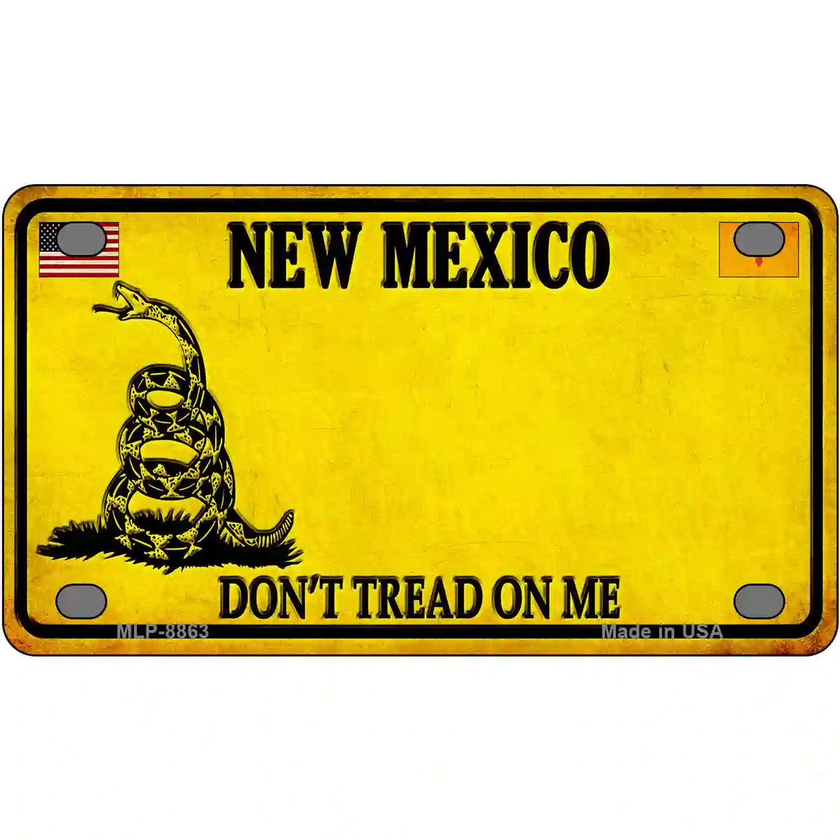 New Mexico Dont Tread On Me Metal Novelty License Plate 4" x 2.2" (MLP)