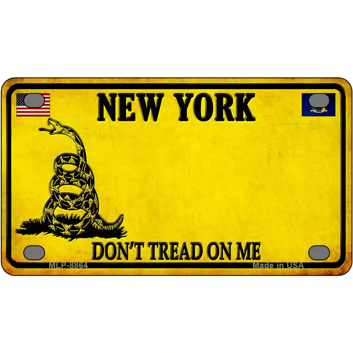 New York Dont Tread On Me Metal Novelty License Plate 4" x 2.2" (MLP) / Yes