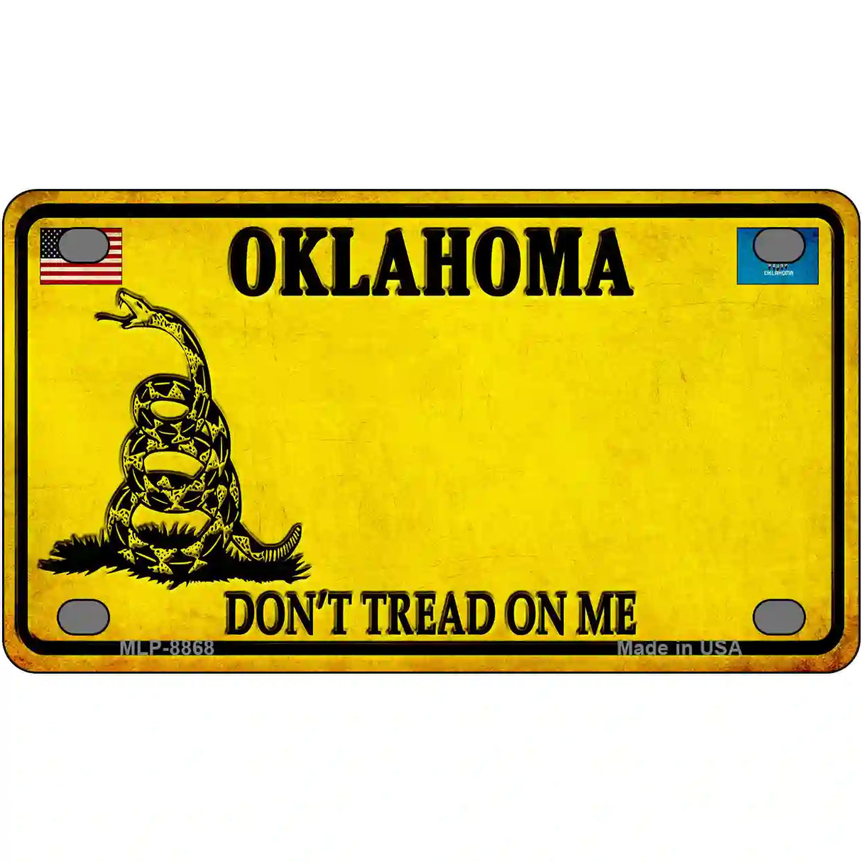 Oklahoma Dont Tread On Me Metal Novelty License Plate 4" x 2.2" (MLP)