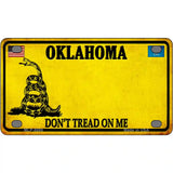 Oklahoma Dont Tread On Me Metal Novelty License Plate 4" x 2.2" (MLP)