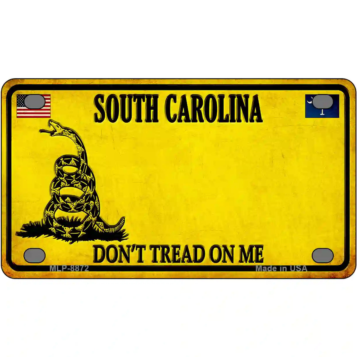 South Carolina Dont Tread On Me Metal Novelty License Plate 4" x 2.2" (MLP) / Yes