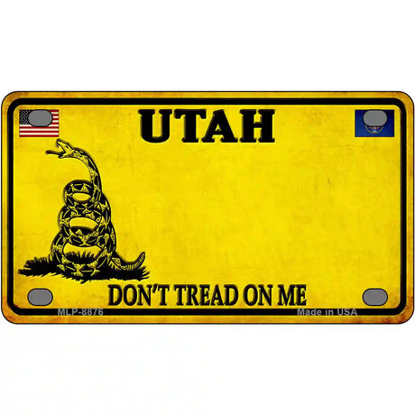 Utah Dont Tread On Me Metal Novelty License Plate 4" x 2.2" (MLP)