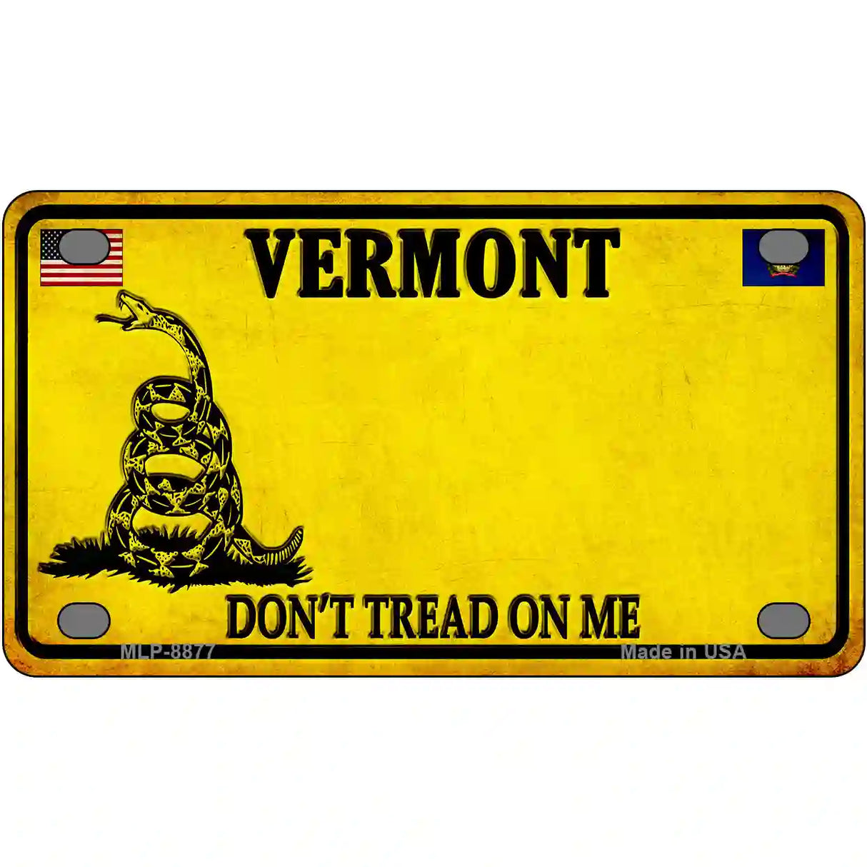 Vermont Dont Tread On Me Metal Novelty License Plate 4" x 2.2" (MLP)