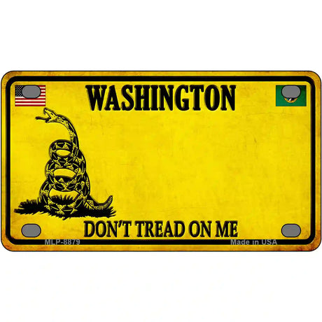 Washington Dont Tread On Me Metal Novelty License Plate 4" x 2.2" (MLP)