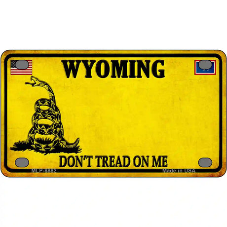 Wyoming Dont Tread On Me Metal Novelty License Plate 4" x 2.2" (MLP)