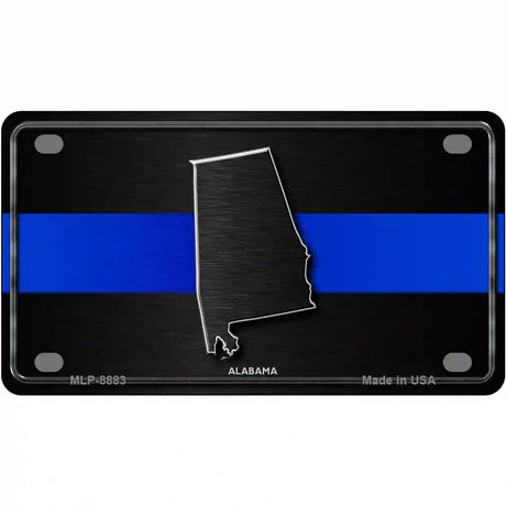 Alabama Thin Blue Line Metal Novelty License Plate 4" x 2.2" (MLP)