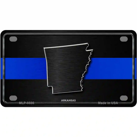 Arkansas Thin Blue Line Metal Novelty License Plate 4" x 2.2" (MLP)