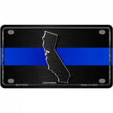 California Thin Blue Line Metal Novelty License Plate 4" x 2.2" (MLP)