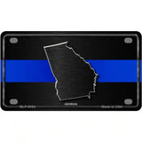 Georgia Thin Blue Line Metal Novelty License Plate 4" x 2.2" (MLP)