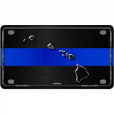 Hawaii Thin Blue Line Metal Novelty License Plate 4" x 2.2" (MLP)