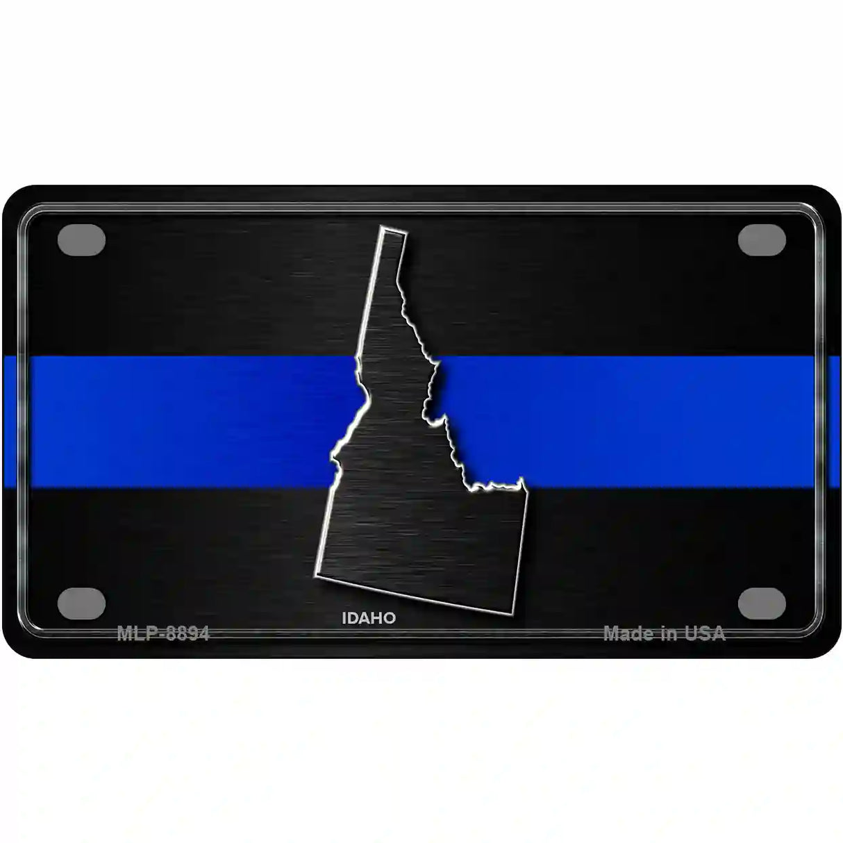 Idaho Thin Blue Line Metal Novelty License Plate 4" x 2.2" (MLP)