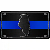 Illinois Thin Blue Line Metal Novelty License Plate 4" x 2.2" (MLP)