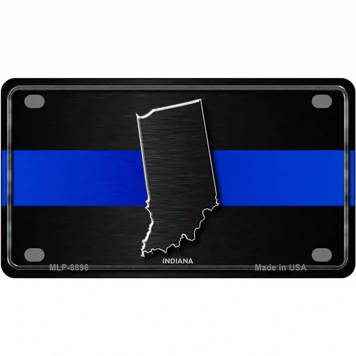 Indiana Thin Blue Line Metal Novelty License Plate