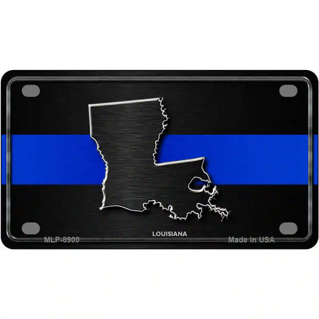 Louisiana Thin Blue Line Metal Novelty License Plate 4" x 2.2" (MLP)