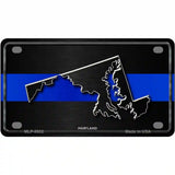 Maryland Thin Blue Line Metal Novelty License Plate 4" x 2.2" (MLP)