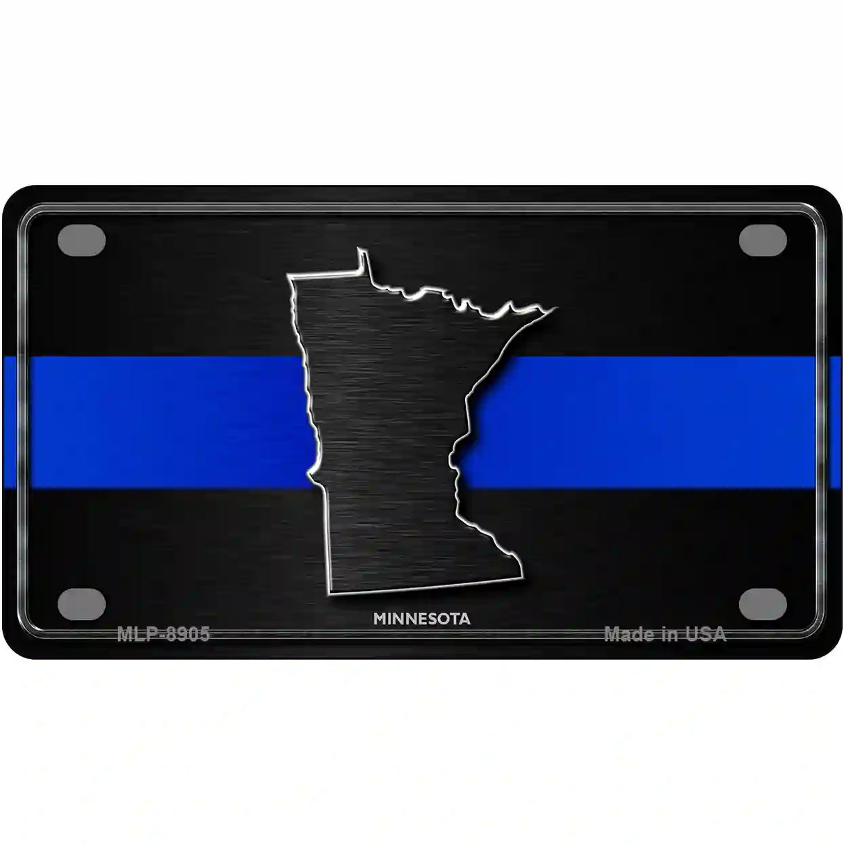 Minnesota Thin Blue Line Metal Novelty License Plate 4" x 2.2" (MLP)