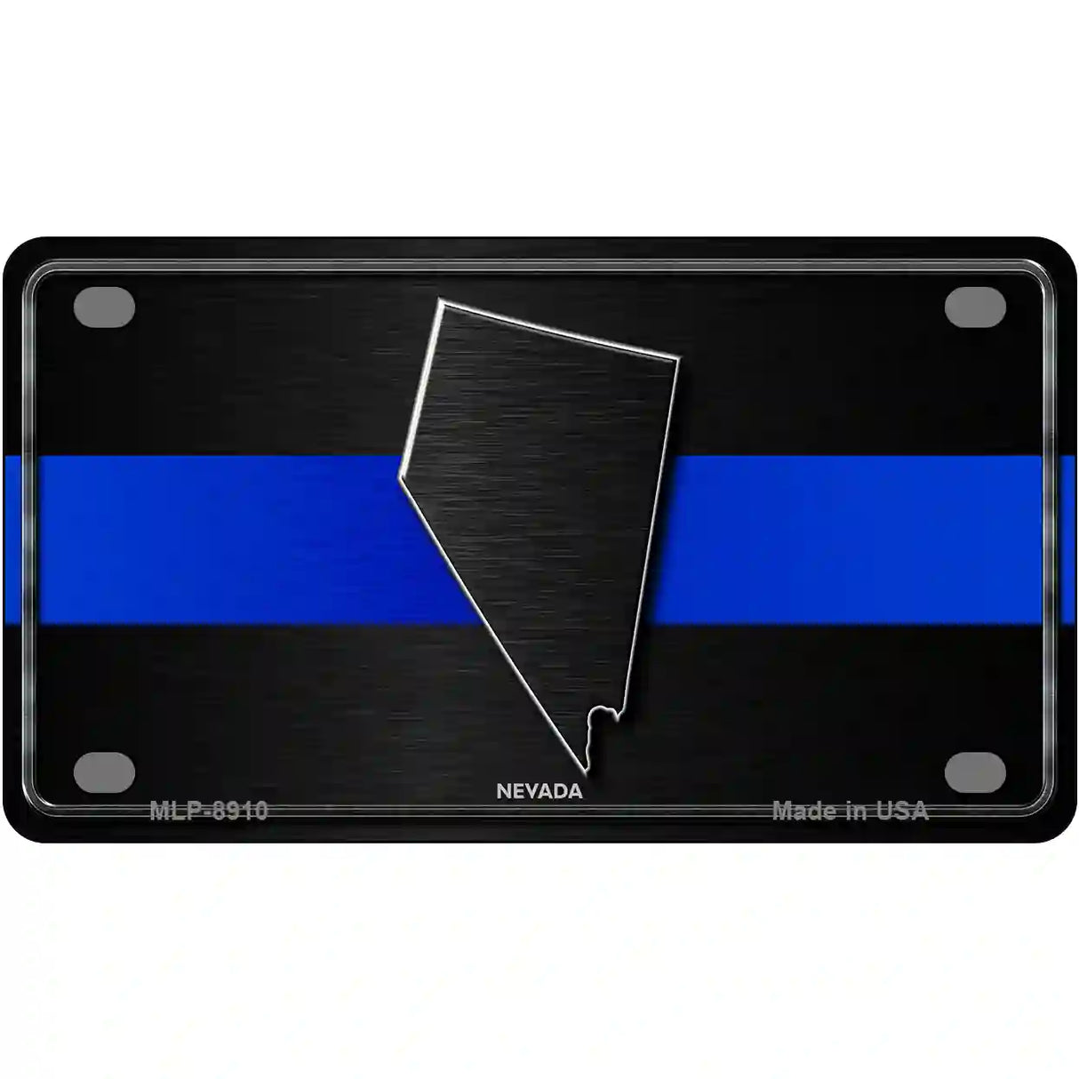 Nevada Thin Blue Line Metal Novelty License Plate 4" x 2.2" (MLP)