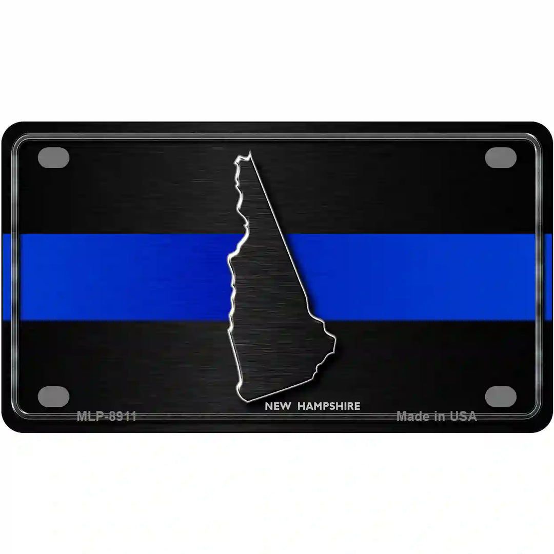 New Hampshire Thin Blue Line Metal Novelty License Plate 4" x 2.2" (MLP)