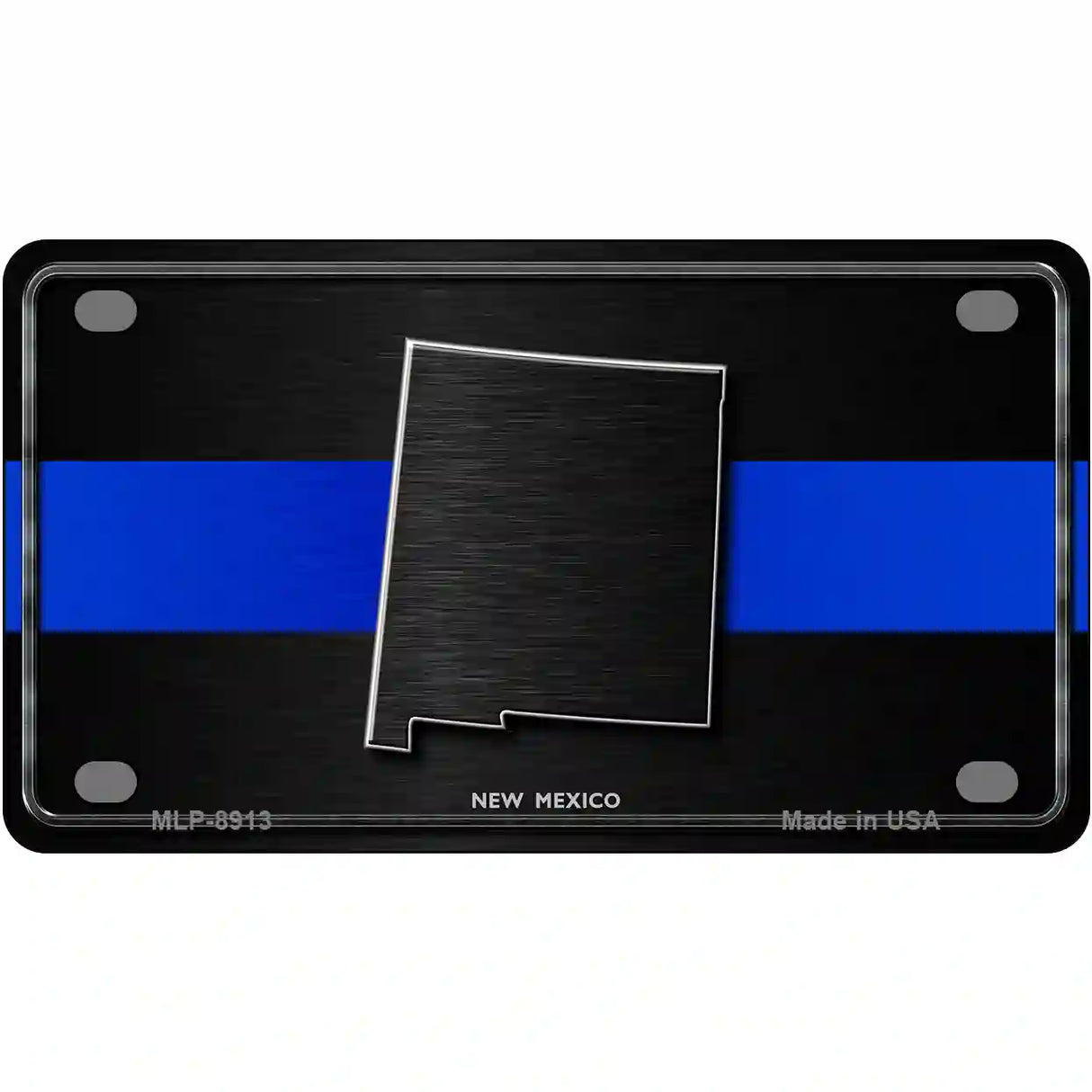 New Mexico Thin Blue Line Metal Novelty License Plate 4" x 2.2" (MLP)