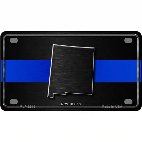 New Mexico Thin Blue Line Metal Novelty License Plate 4" x 2.2" (MLP)