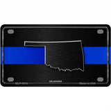 Oklahoma Thin Blue Line Metal Novelty License Plate 4" x 2.2" (MLP)