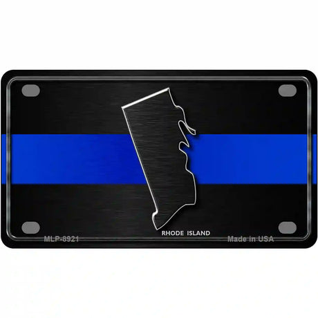 Rhode Island Thin Blue Line Metal Novelty License Plate 4" x 2.2" (MLP)