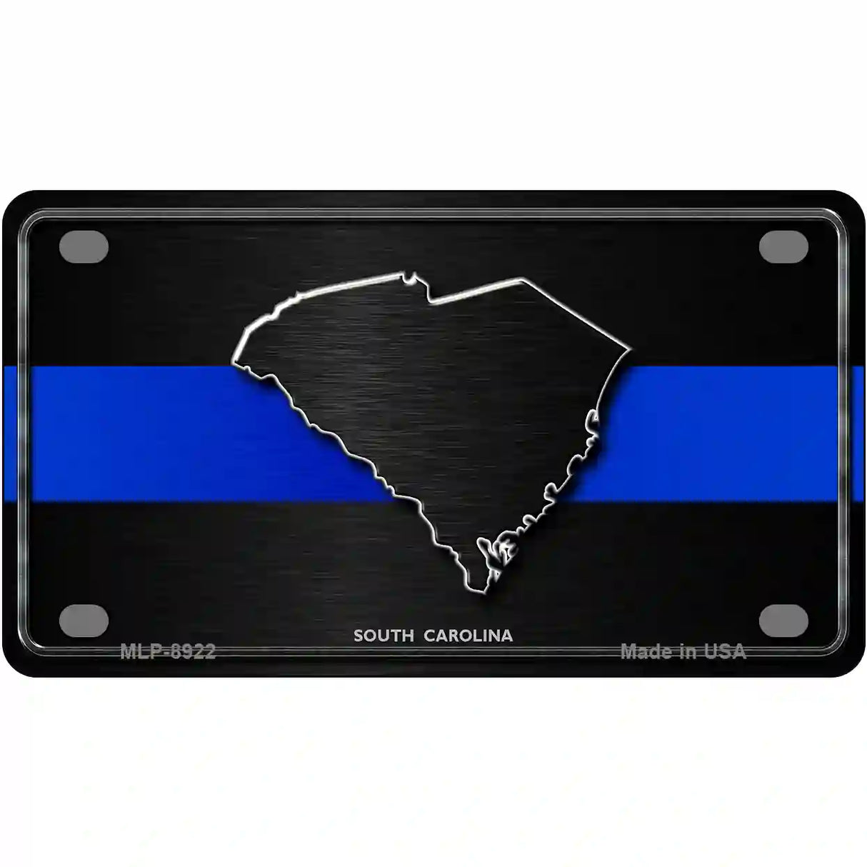 South Carolina Thin Blue Line Metal Novelty License Plate 4" x 2.2" (MLP)