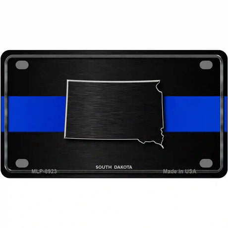 South Dakota Thin Blue Line Metal Novelty License Plate 4" x 2.2" (MLP)