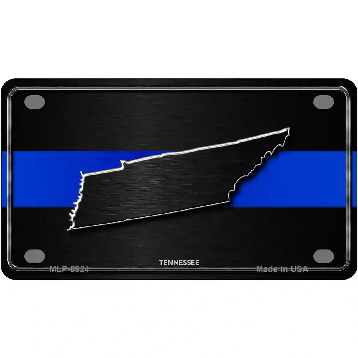 Tennessee Thin Blue Line Metal Novelty License Plate 4" x 2.2" (MLP)