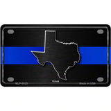 Texas Thin Blue Line Metal Novelty License Plate 4" x 2.2" (MLP)