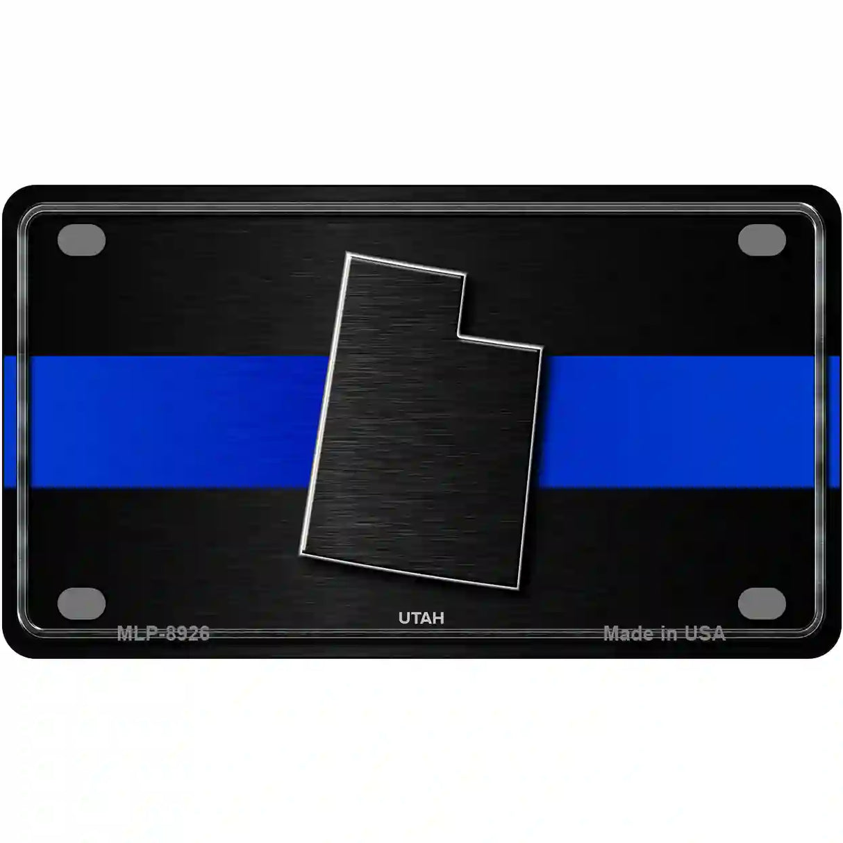 Utah Thin Blue Line Metal Novelty License Plate 4" x 2.2" (MLP)