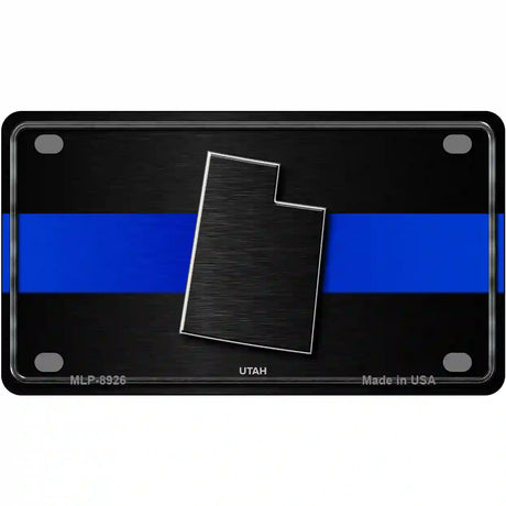 Utah Thin Blue Line Metal Novelty License Plate 4" x 2.2" (MLP)