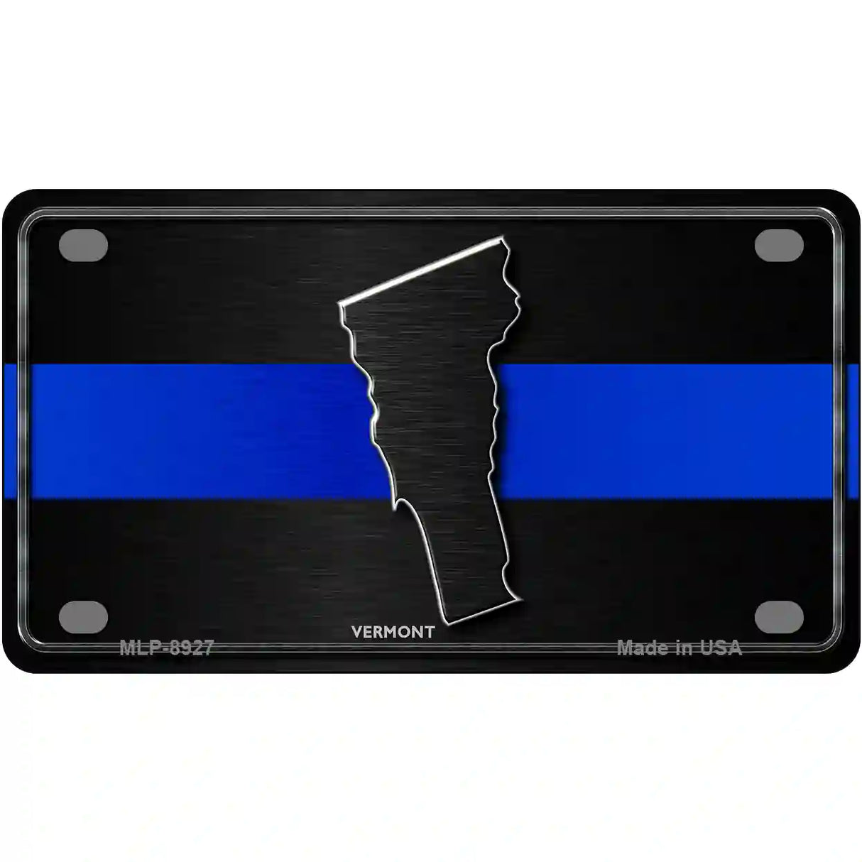 Vermont Thin Blue Line Metal Novelty License Plate 4" x 2.2" (MLP)