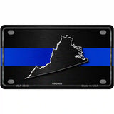 Virginia Thin Blue Line Metal Novelty License Plate 4" x 2.2" (MLP)