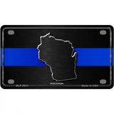 Wisconsin Thin Blue Line Metal Novelty License Plate 4" x 2.2" (MLP)