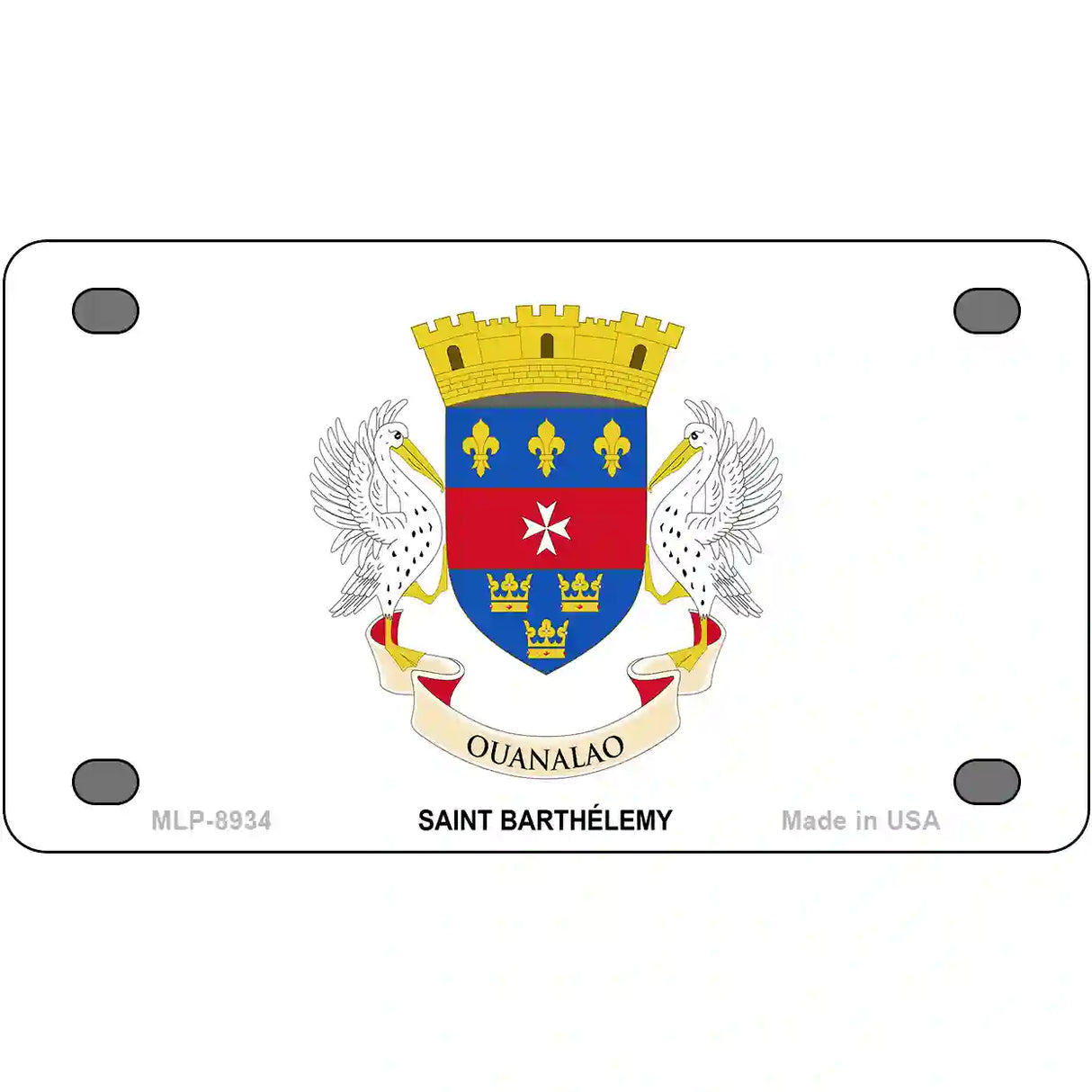 Saint Barthelemy Novelty Metal License Plate 4" x 2.2" (MLP)