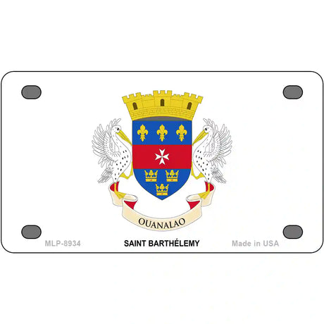 Saint Barthelemy Novelty Metal License Plate 4" x 2.2" (MLP)