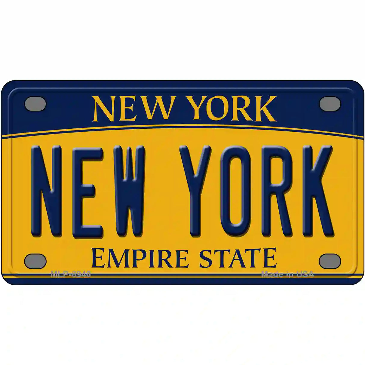 New York Yellow Metal Novelty License Plate 4" x 2.2" (MLP)