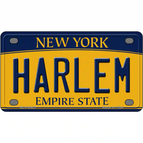 Harlem New York Metal Novelty License Plate 4" x 2.2" (MLP)