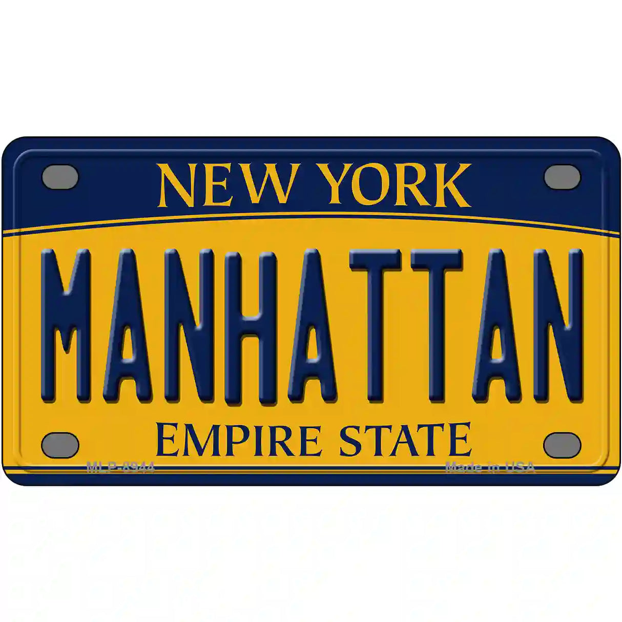 Manhattan New York Metal Novelty License Plate 4" x 2.2" (MLP)