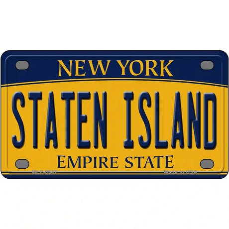 Staten Island New York Metal Novelty License Plate 4" x 2.2" (MLP)