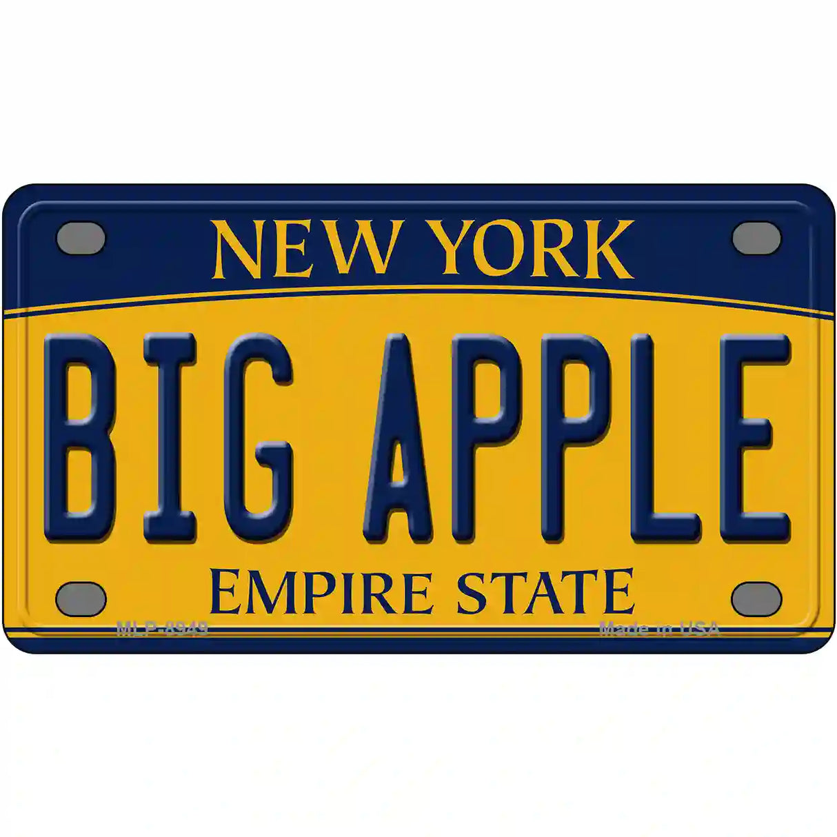 Big Apple New York Metal Novelty License Plate 4" x 2.2" (MLP)