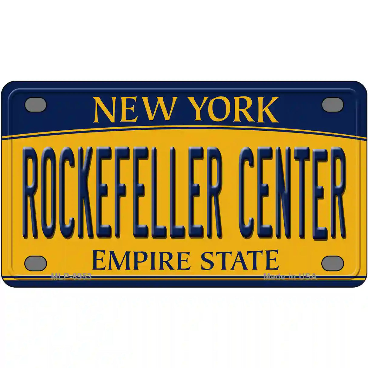 Rockefeller Center New York Metal Novelty License Plate