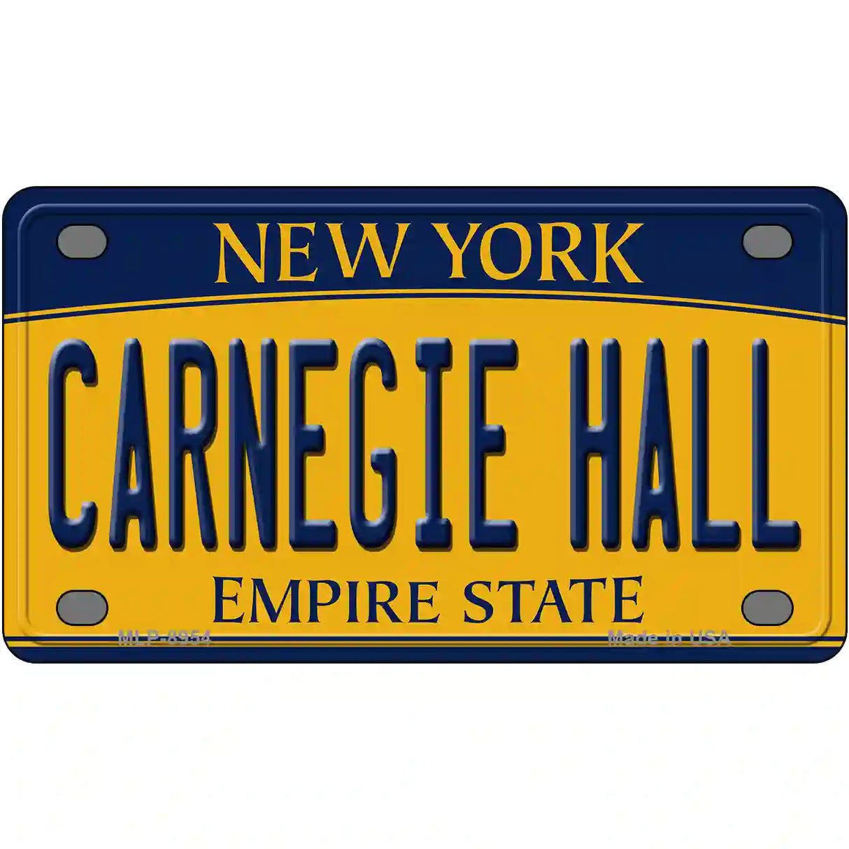 Carnegie Hall New York Metal Novelty License Plate 4" x 2.2" (MLP)