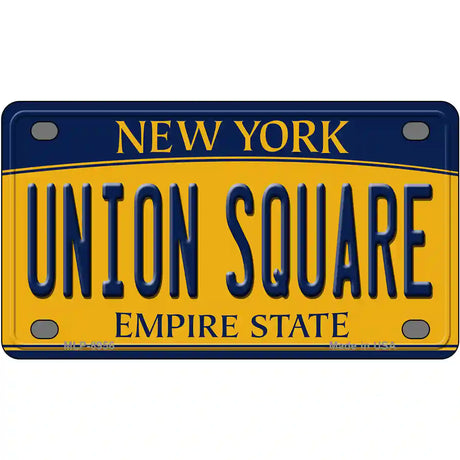 Union Square New York Metal Novelty License Plate 4" x 2.2" (MLP)