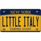 Little Italy New York Metal Novelty License Plate 4" x 2.2" (MLP)