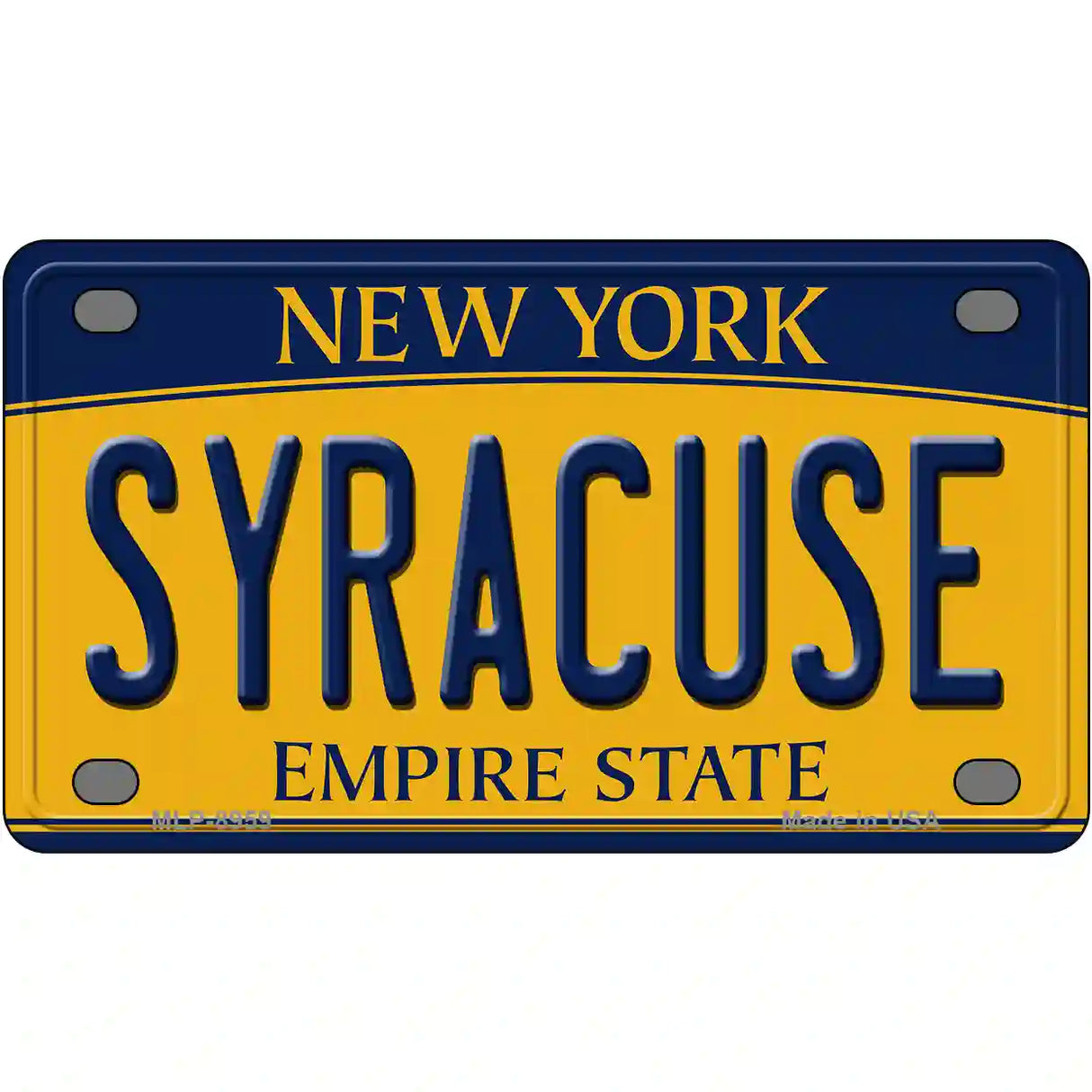 Syracuse New York Metal Novelty License Plate