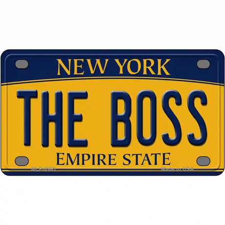 The Boss New York Metal Novelty License Plate 4" x 2.2" (MLP)