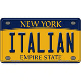 Italian New York Metal Novelty License Plate 4" x 2.2" (MLP)